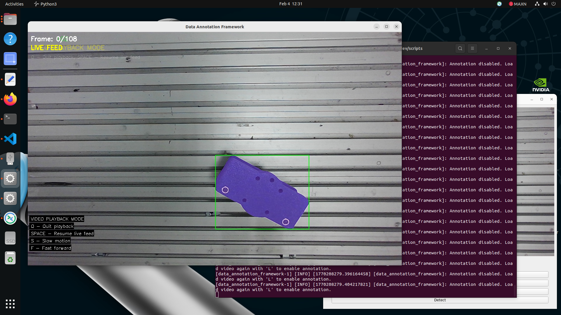 Press V key to view the segmented video