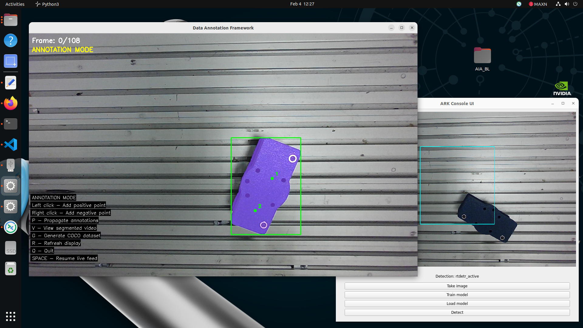 Left click to annotate the part