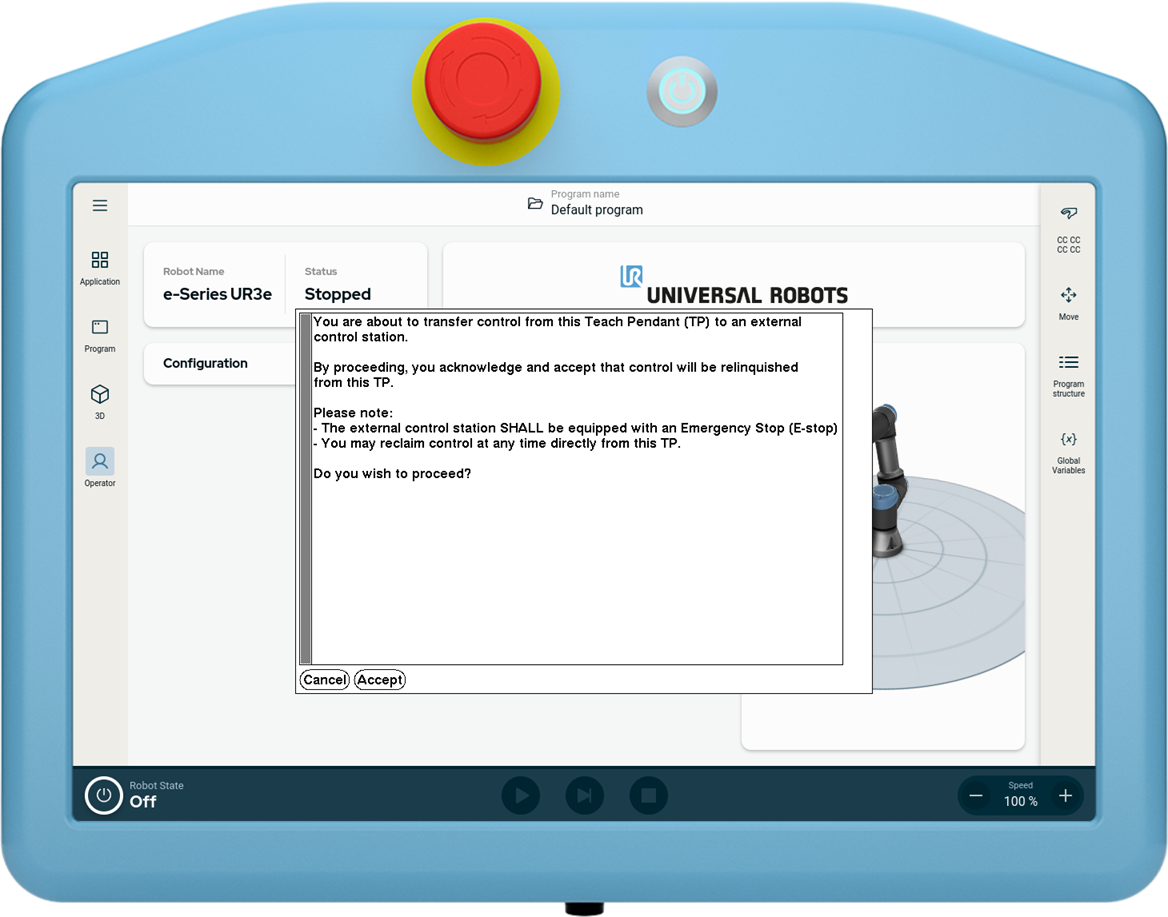 Confirm External Control