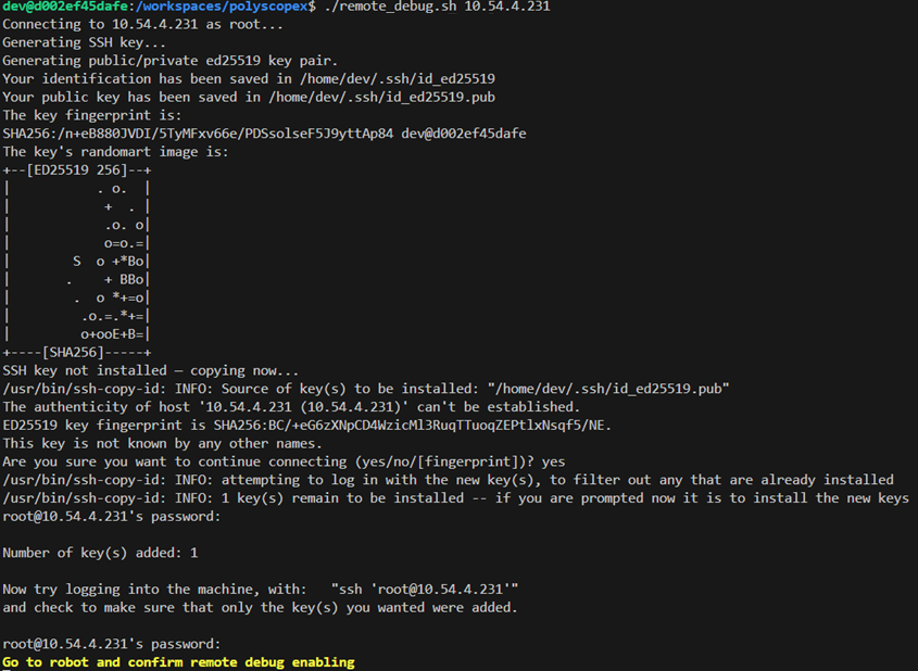 First SSH connection