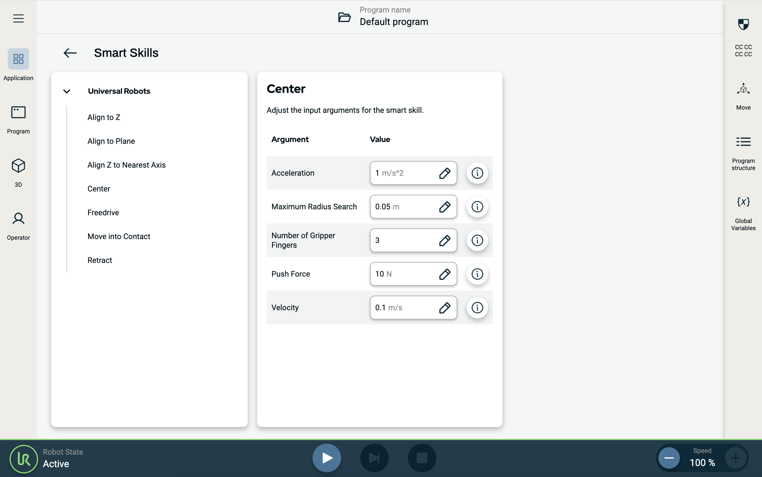 Smart skill settings presenter