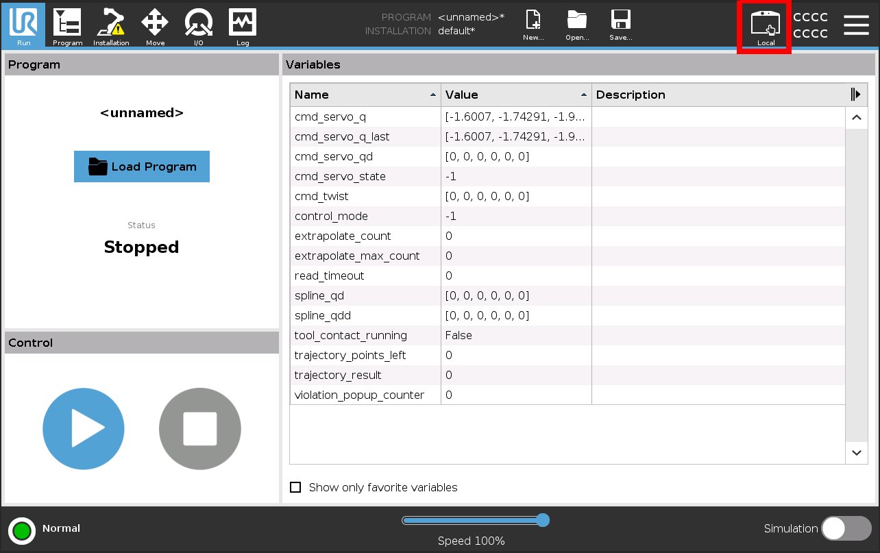 Screenshot showing remote control toggle.