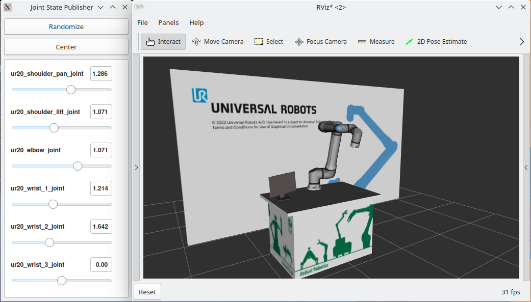 Visualizing a robot workspace using ROS 2