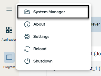 Accessing the System Manager