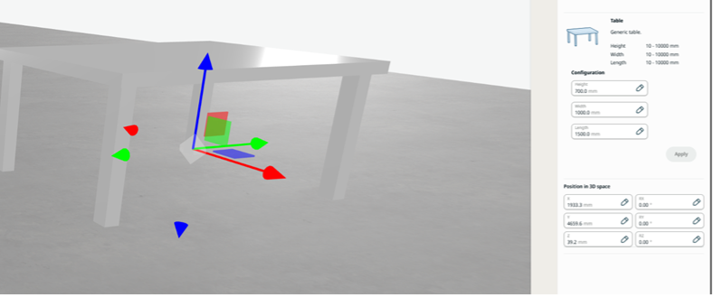 Visualization and properties of a Table