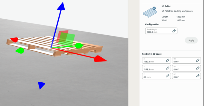 Visualization and properties of a US pallet