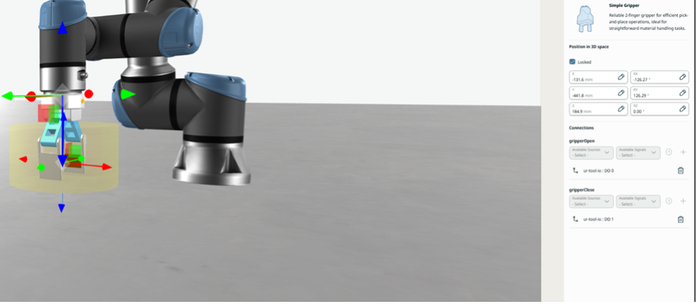 Visualization and properties of a Gripper
