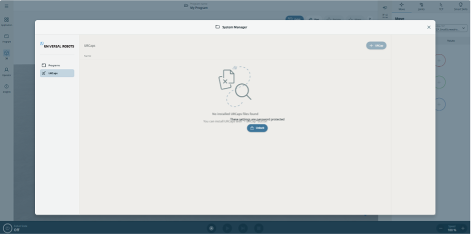 URCap import inside System Manager