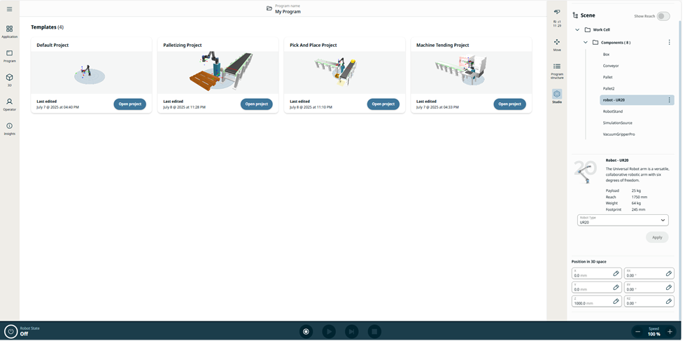 New Project menu