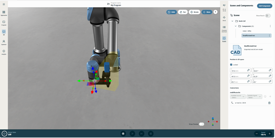 Imported custom end-of-arm-screwdriver as a CAD