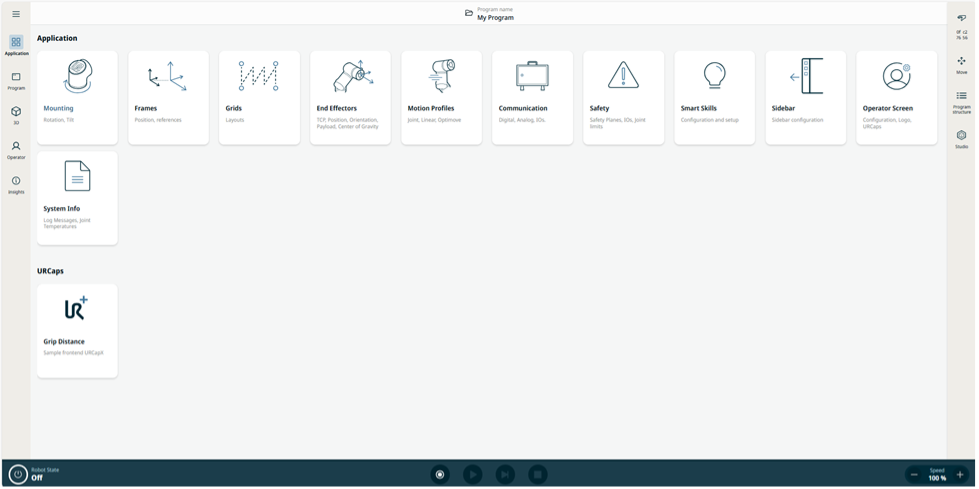 Sample URCap installed