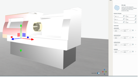CNC machine visualization and properties